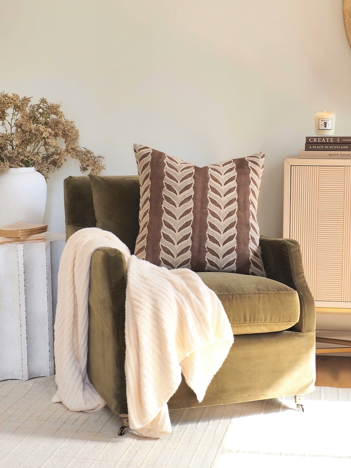Claire Mocha Pillow | 22x22