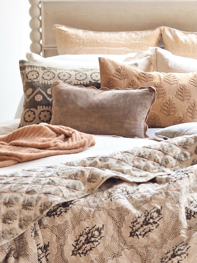 Vivian Scalloped Mink Pillow | 21x12