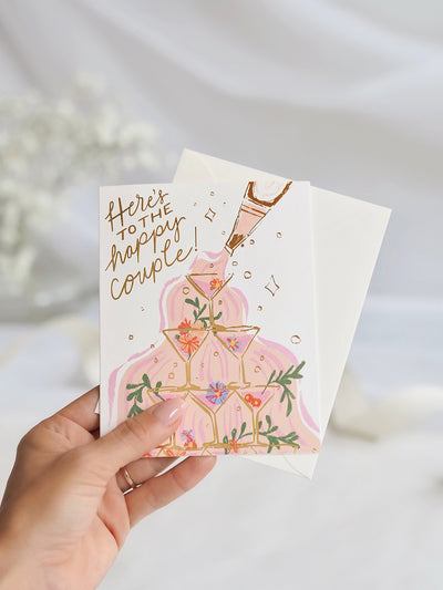 Champagne Fountain Wedding Card - The Cross Decor & Design