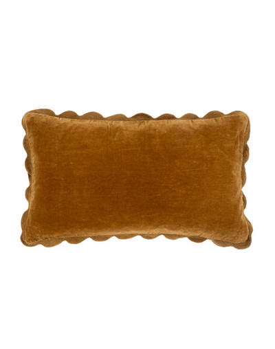 Vivian Scalloped Bronze Pillow | 21x12
