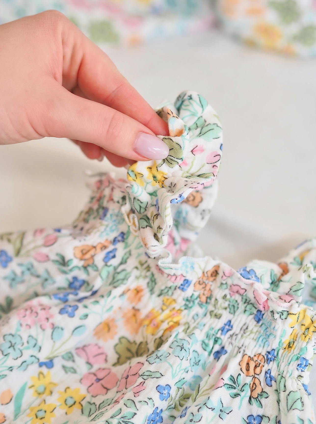 Samantha Floral Ruffly Strap Top & Bloomer Set - The Cross Decor & Design