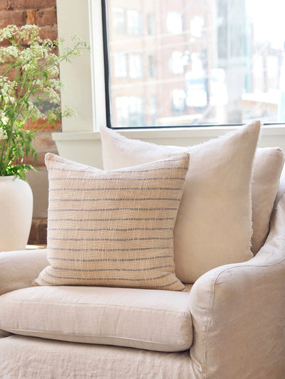 JoJo Ivory/Blue Grey Pillow | 20x20