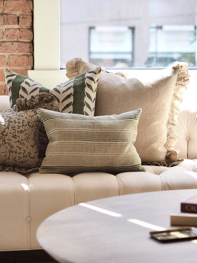 Stripes Shades of Olive Pillow | 14x20 - The Cross Decor & Design