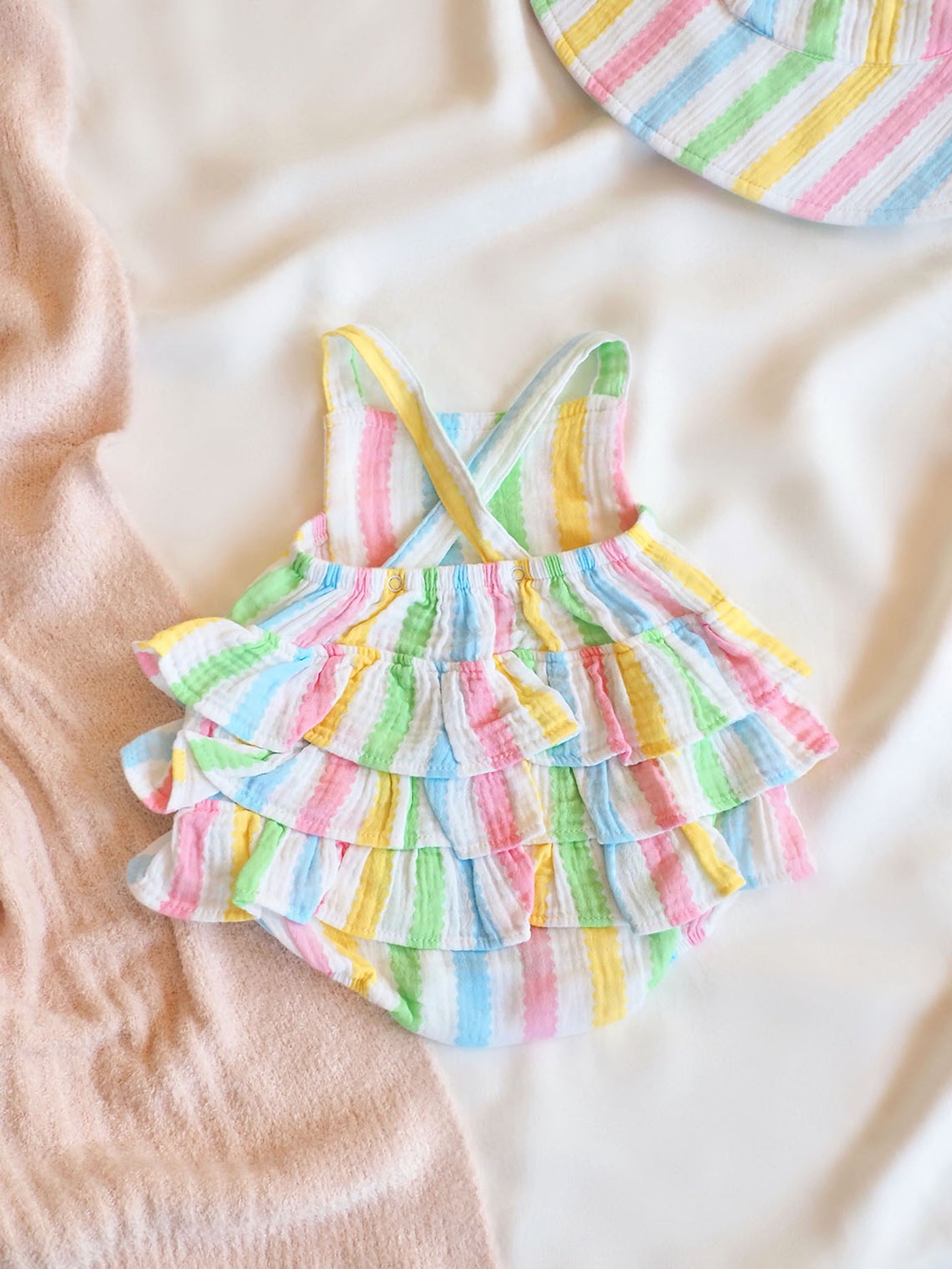 Ric Rac Stripe Ruffle Sunsuit