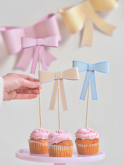 Pastel Bow Cake Toppers - The Cross Decor & Design