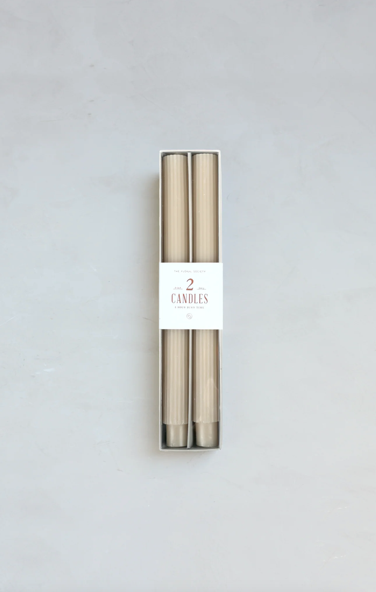 Ribbed Parchment Taper Candle Set | 10" - The Cross Decor & Design