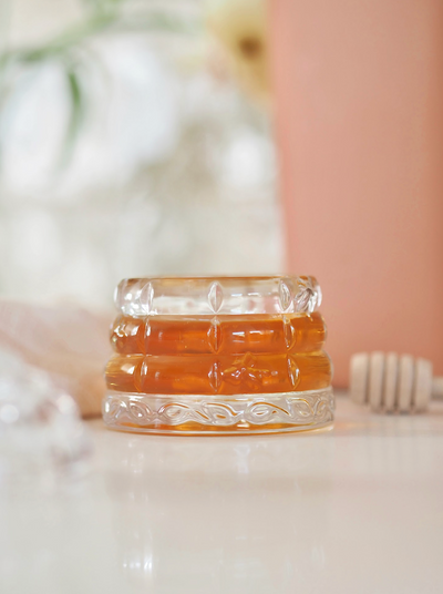 Glass Beehive Honey Pot w/ Dipper