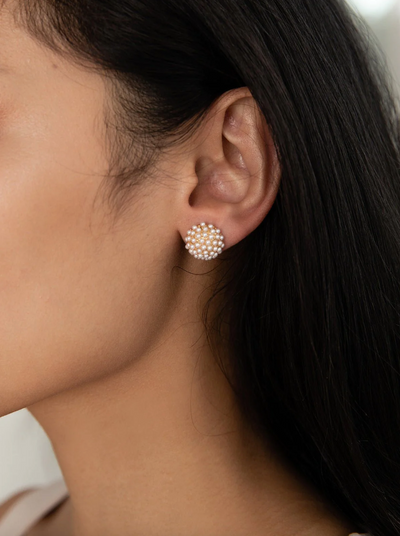 Pearl Pave Studs - The Cross Decor & Design