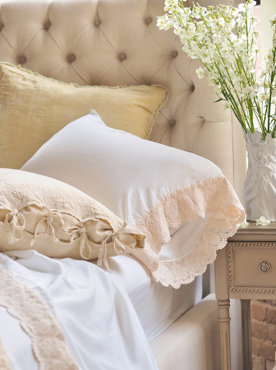 Madera Luxe White Donella Lace Bedding - The Cross Decor & Design
