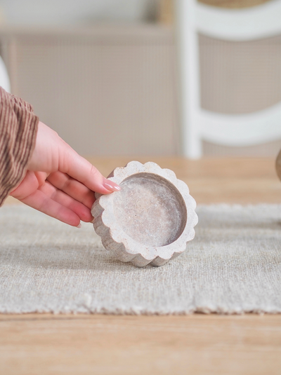 Sahara Travertine Round Tray - The Cross Decor & Design