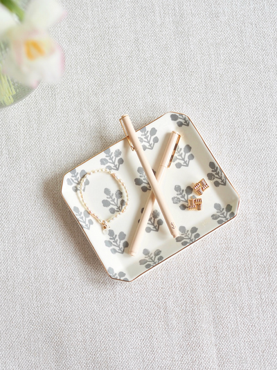 Slate Floral Trinket Tray - The Cross Decor & Design