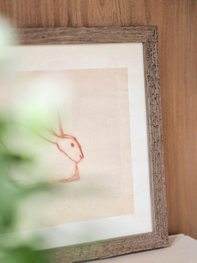 Sketched Bunny Framed Canvas Print | 8x10 - The Cross Decor & Design