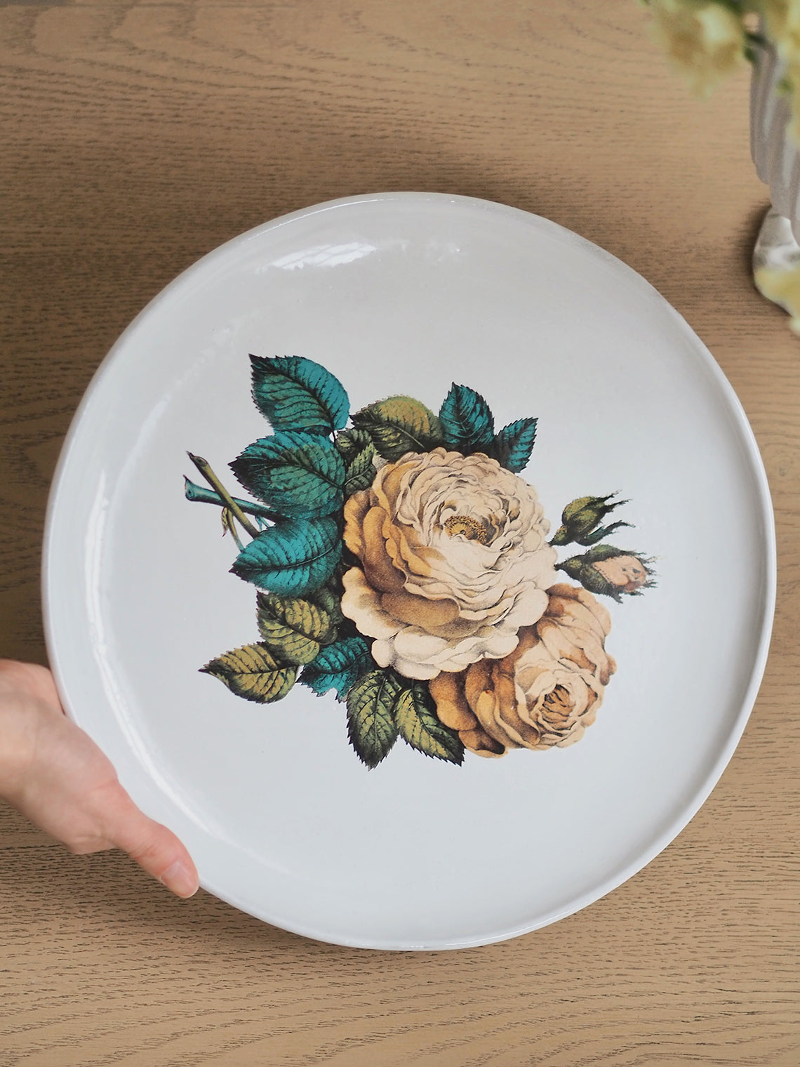 Sepia Rose Platter