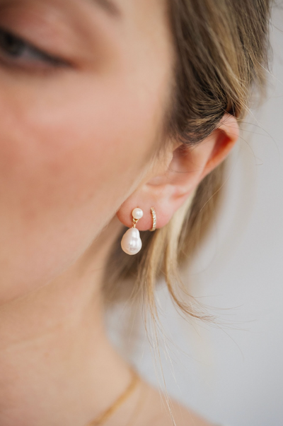 Baroque Petite Pearl Drop Earrings