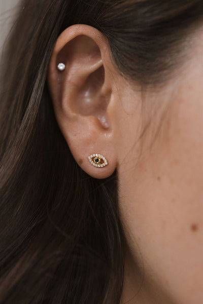 Evil Eye Sapphire Studs - The Cross Decor & Design