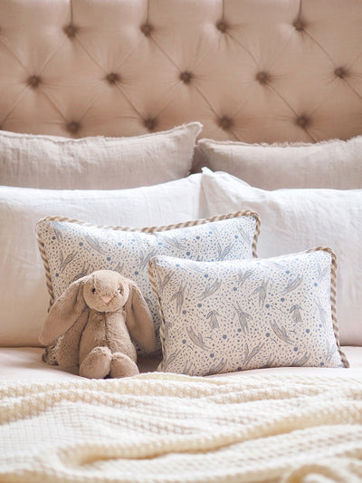 Leaping Rabbits Blue Pillow - The Cross Decor & Design