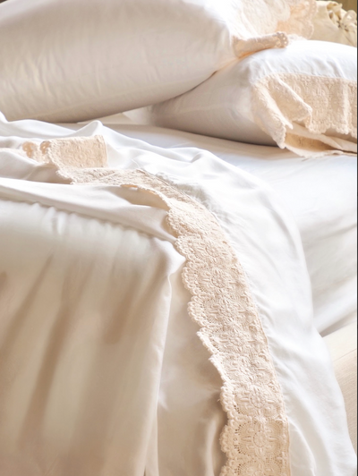 Madera Luxe White Donella Lace Bedding - The Cross Decor & Design