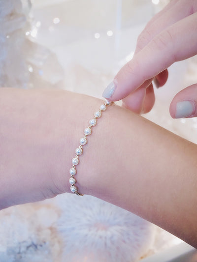 Zara Pearl Bracelet | 14K Gold - The Cross Decor & Design