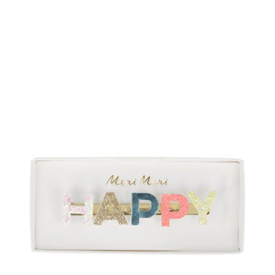 Happy Glitter Hair Clip - The Cross Decor & Design