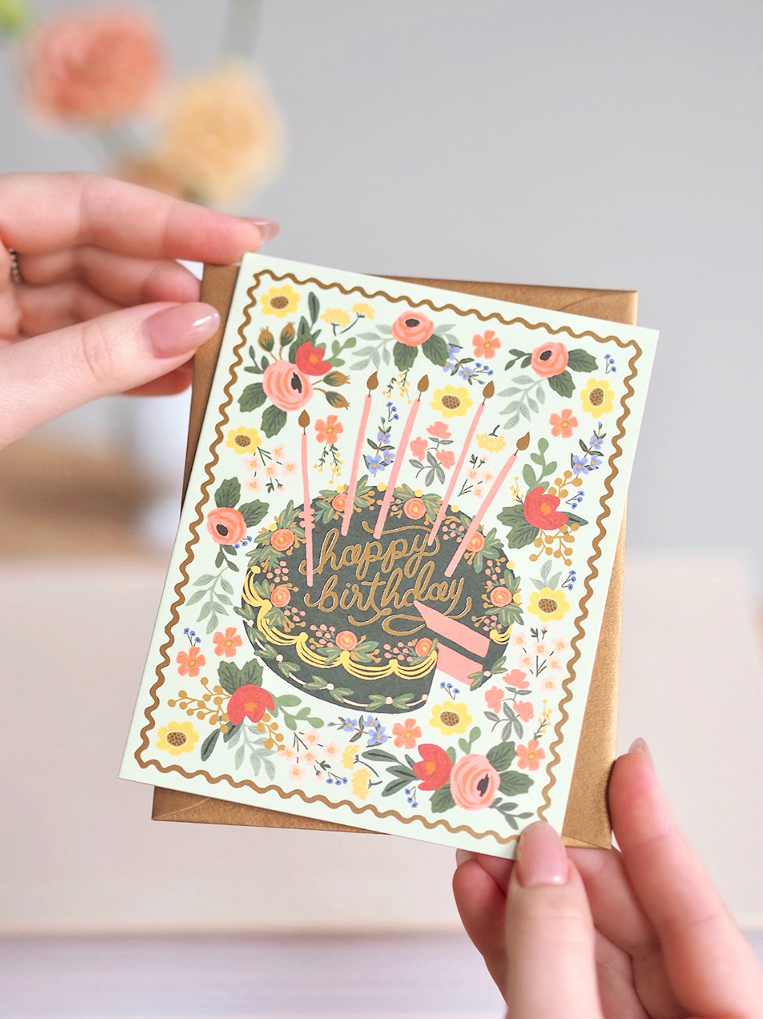 Floral Cake Birthday Card