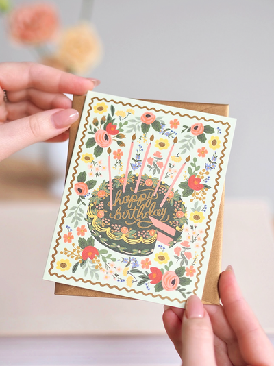 Floral Cake Birthday Card