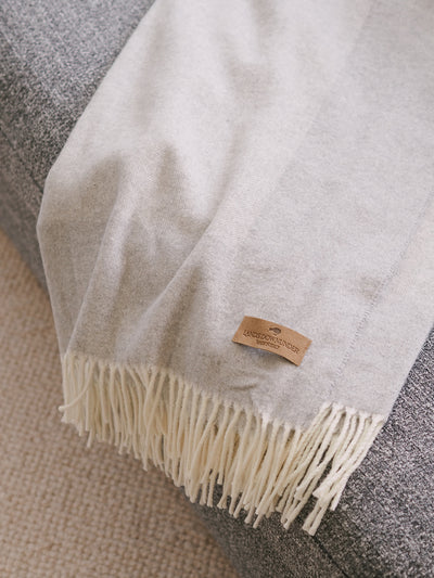Elio Light Grey Border Throw - The Cross Decor & Design