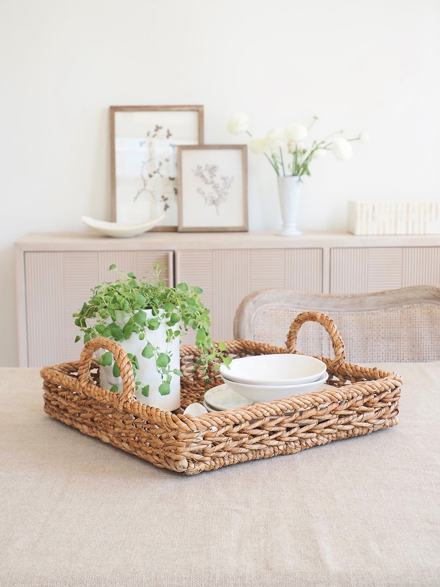 Water Hyacinth & Rattan Trays - The Cross Decor & Design