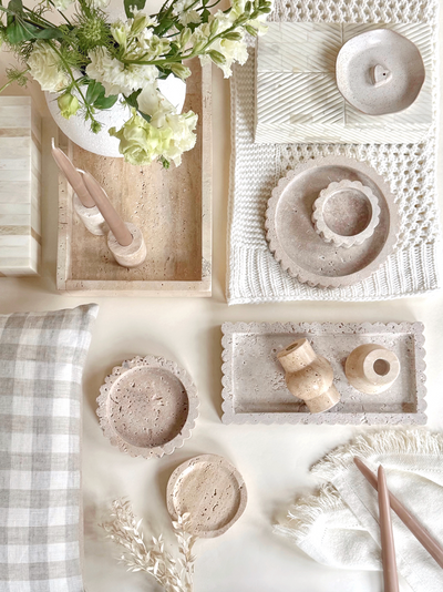 Louise Travertine Tray - The Cross Decor & Design