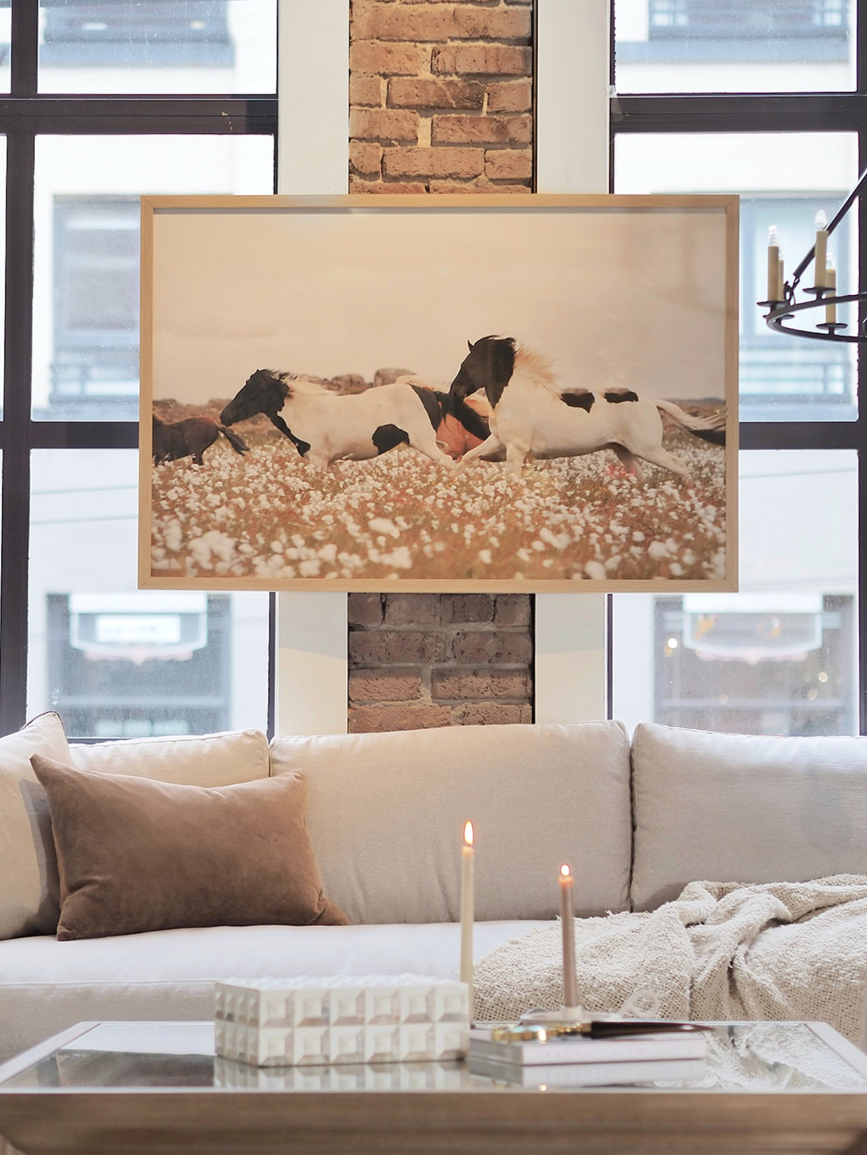 Wildflower Stallions Wood Frame | 47.5" x 31.5" - The Cross Decor & Design