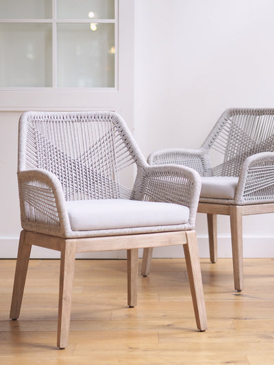Lily Grey Loom Arm Chair - The Cross Decor & Design
