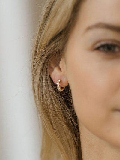 Zara Moonstone Earrings | 14K Rosegold - The Cross Decor & Design