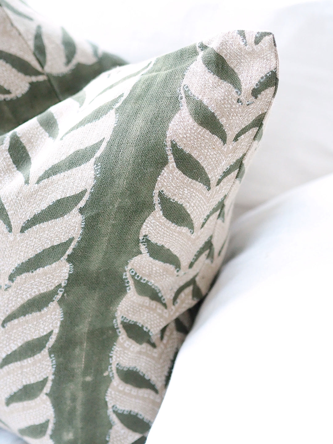 Claire Olive Printed Pillow | 22x22