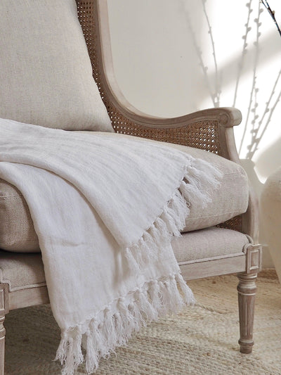 Montauk Pure White Throw - The Cross Decor & Design