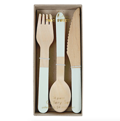 Wooden Cutlery Set Mint