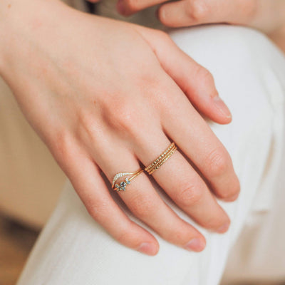 Tie Dye Something Blu Ring | 14K Gold - The Cross Decor & Design