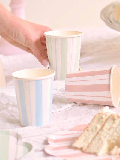 Ticking Stripe Party Cups - The Cross Decor & Design