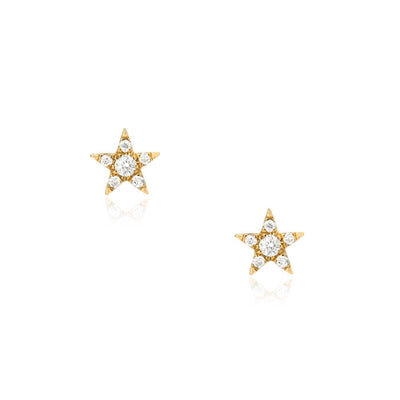 Diamond First Star Studs | 14K Gold - The Cross Decor & Design