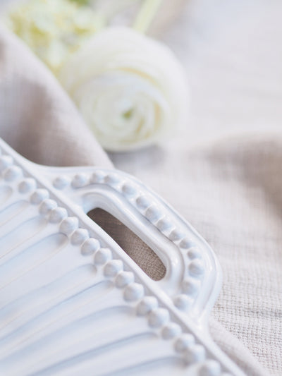 Incanto White Stripe Square Platter - The Cross Decor & Design