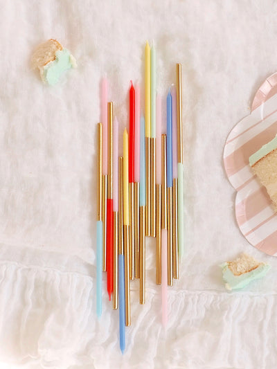 Gold Dipped Rainbow Mix Candles - The Cross Decor & Design