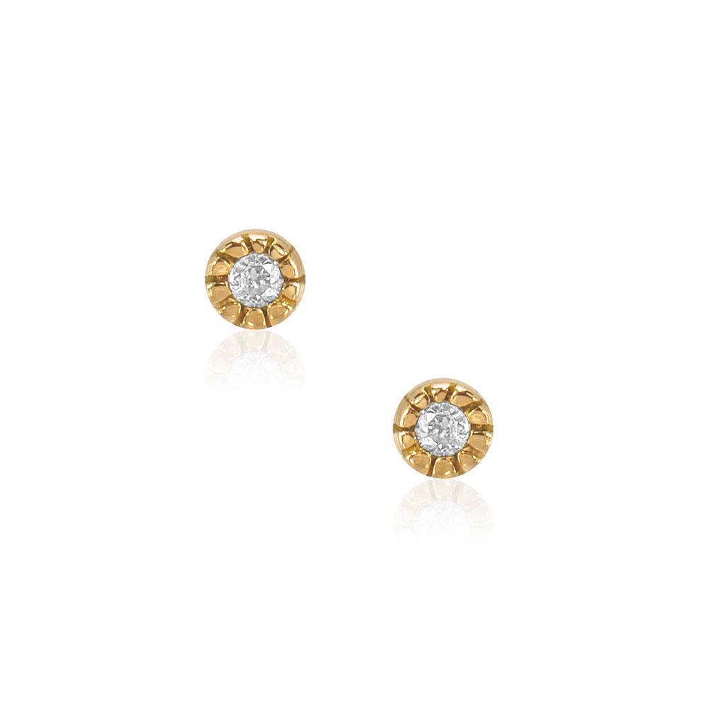 Diamond Fallon Studs | 14K Gold - The Cross Decor & Design