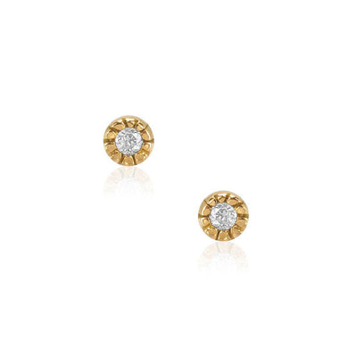 Diamond Fallon Studs | 14K Gold - The Cross Decor & Design