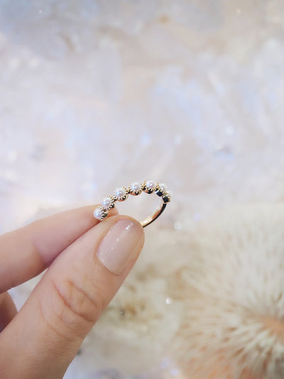 Zara Pearl Ring | 14K Gold - The Cross Decor & Design