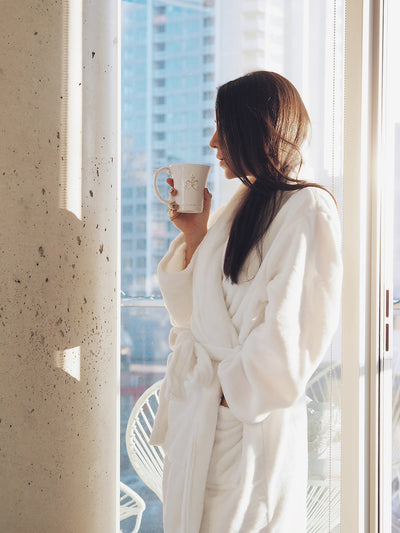 Solace White Fleece Robe - The Cross Decor & Design