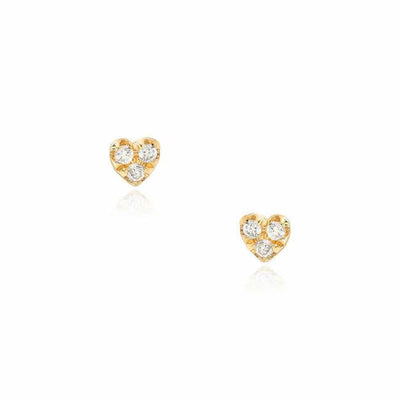 Diamond Heart Studs | 14K Gold - The Cross Decor & Design