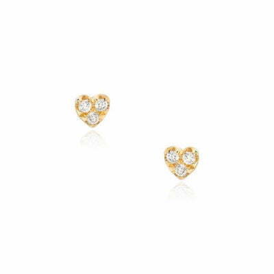 Diamond Heart Studs | 14K Gold