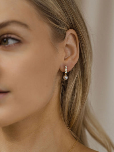 Demi Pearl Hoops - The Cross Decor & Design