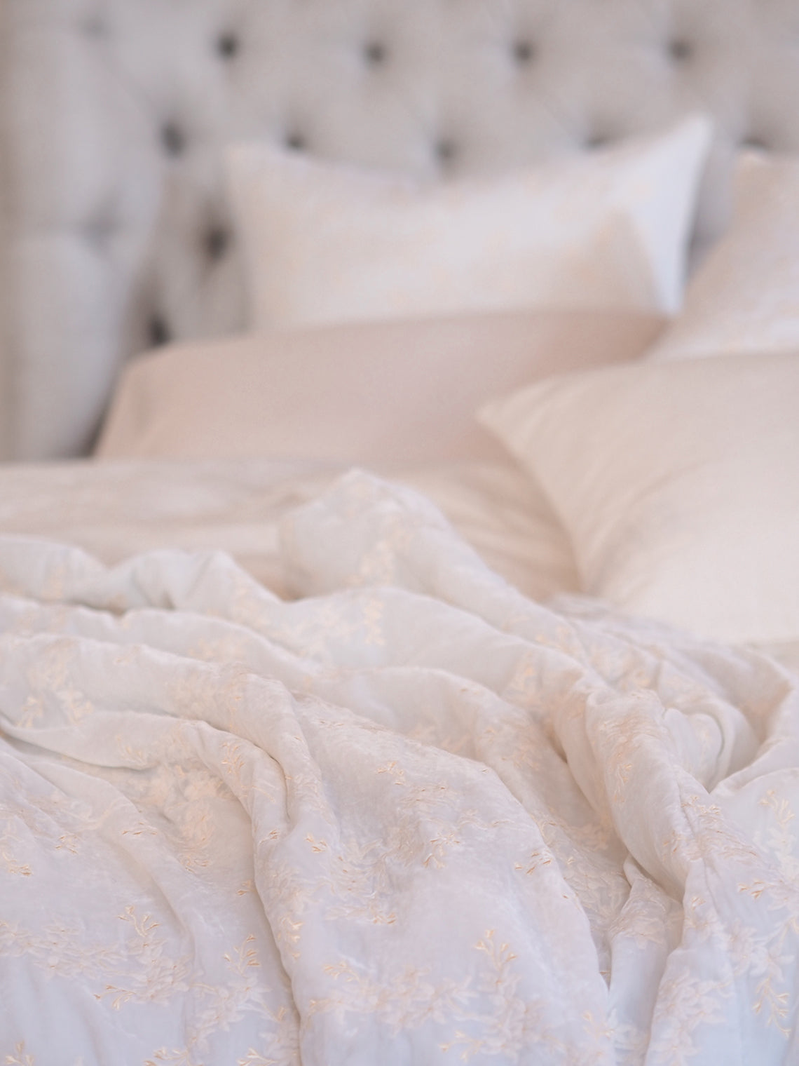 Lynette White Bed End Blanket