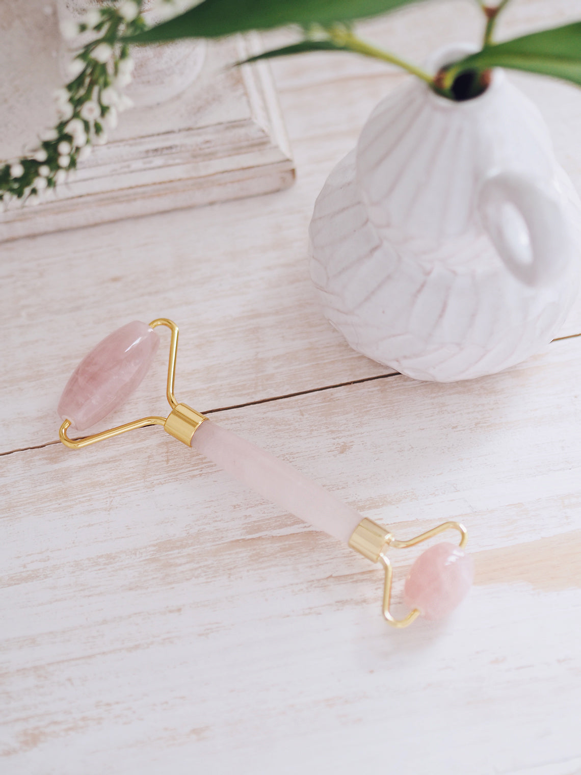 Rose Quartz Facial Roller - The Cross Decor & Design