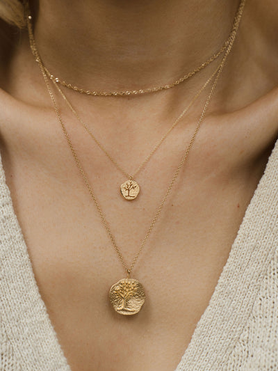 Tree of Life Ancient Coin Necklace | 14K Gold