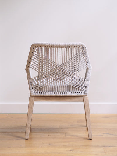 Lily Grey Loom Arm Chair - The Cross Decor & Design